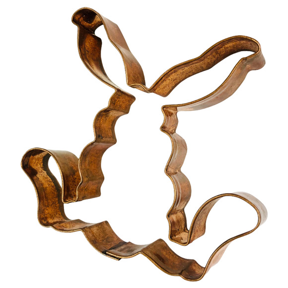 Copper Cookie Cutter Easter Bunny Rabbit Dancing Big Feet 5.5 inches - Picture 2 of 12